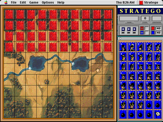 Stratego (Macintosh) screenshot: Game board loaded