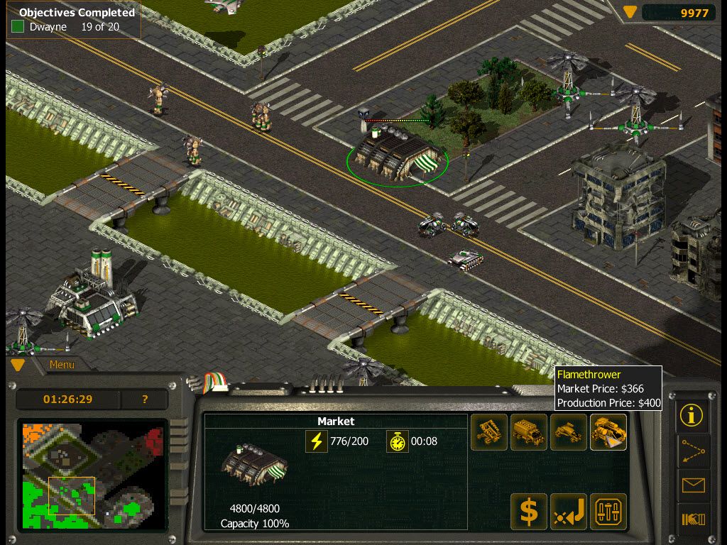 Outlive (Windows) screenshot: Vehicles can be bought which costs more but they are ready instantly. The range of units in the market does vary. I wanted another plane and there's not one on offer
