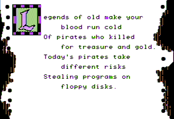 Microzine #5 (Apple II) screenshot: Pirate of the Soft Seas - Introduction