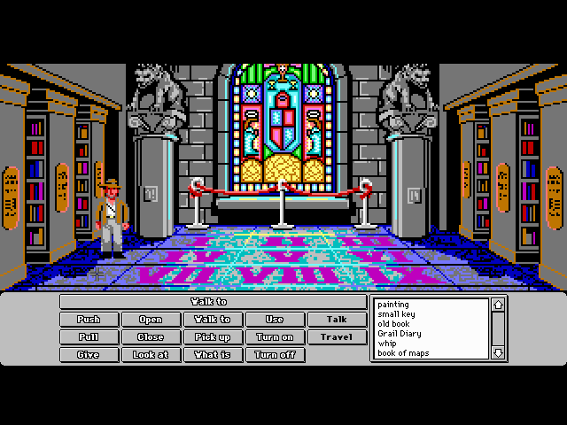 Indiana Jones and the Last Crusade: The Graphic Adventure (Macintosh) screenshot: Needing to find where X marks the spot