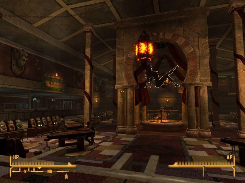Fallout: New Vegas (Windows) screenshot: Inside of one of the several fancy casinos in the city