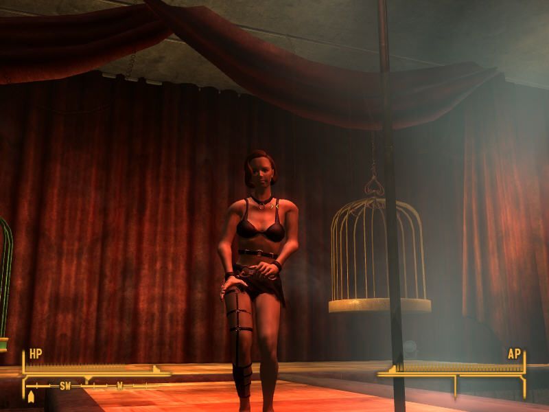 Fallout: New Vegas (Windows) screenshot: Watching a strip show!