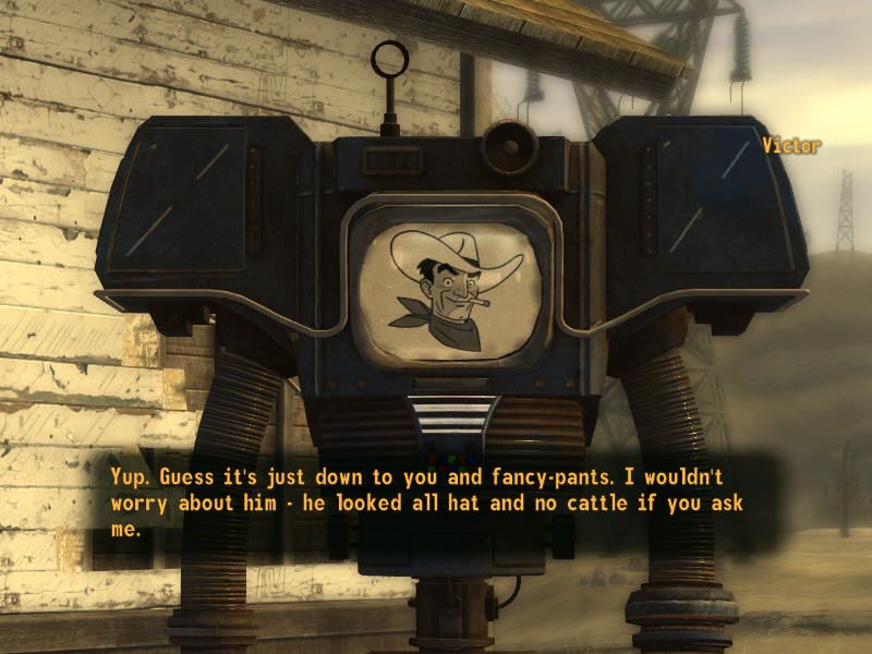 Fallout: New Vegas (Windows) screenshot: You'll meet many colorful, grotesque, and hilarious characters, similarly to other <moby company="Obsidian">Obsidian</moby> games
