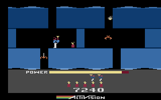 H.E.R.O. (Atari 2600) screenshot: Blowing up a wall with dynamite