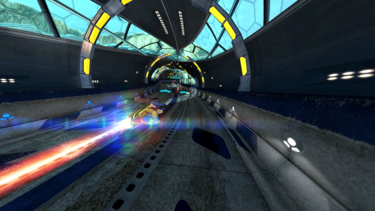 WipEout HD (PlayStation 3) screenshot: Underwater tunnels of Vineta-K