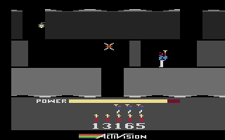 H.E.R.O. (Atari 2600) screenshot: Trapped behind a wall...