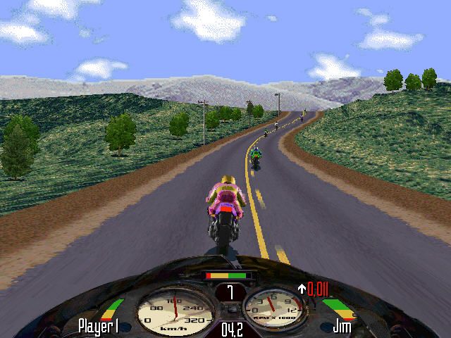 Road Rash (Windows) screenshot: Must ride faster