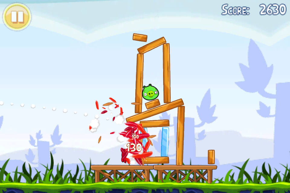 Angry Birds (iPhone) screenshot: ...the structure topples!