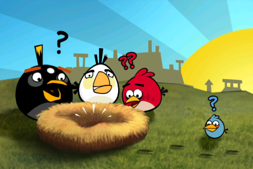 Angry Birds (iPhone) screenshot: Where are the birds' eggs?