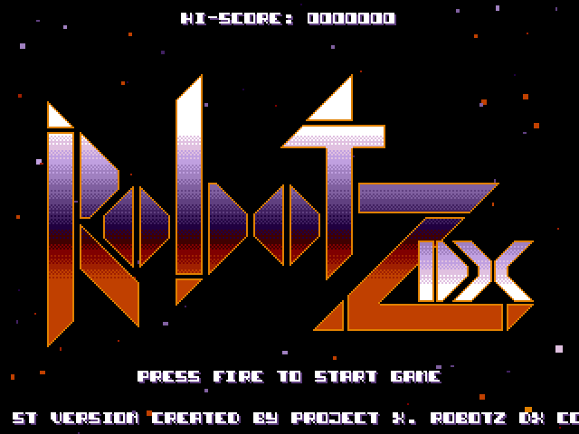 Robotz DX (Windows) screenshot: Title screen