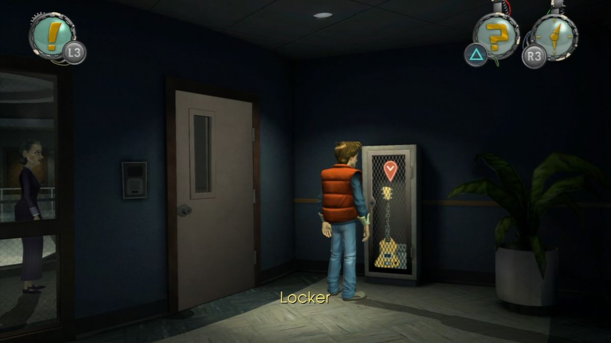 Back to the Future: The Game (PlayStation 3) screenshot: Episode 4 - Need to find the combination to this locker.