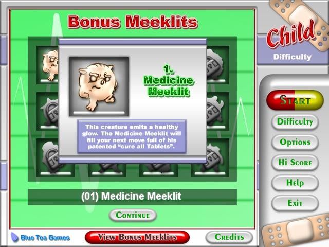 Meeklits (Windows) screenshot: Viewing the bonus Meeklit, Medicine Meeklit.