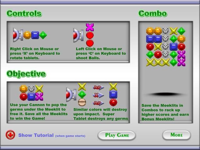 Meeklits (Windows) screenshot: The controls and objective