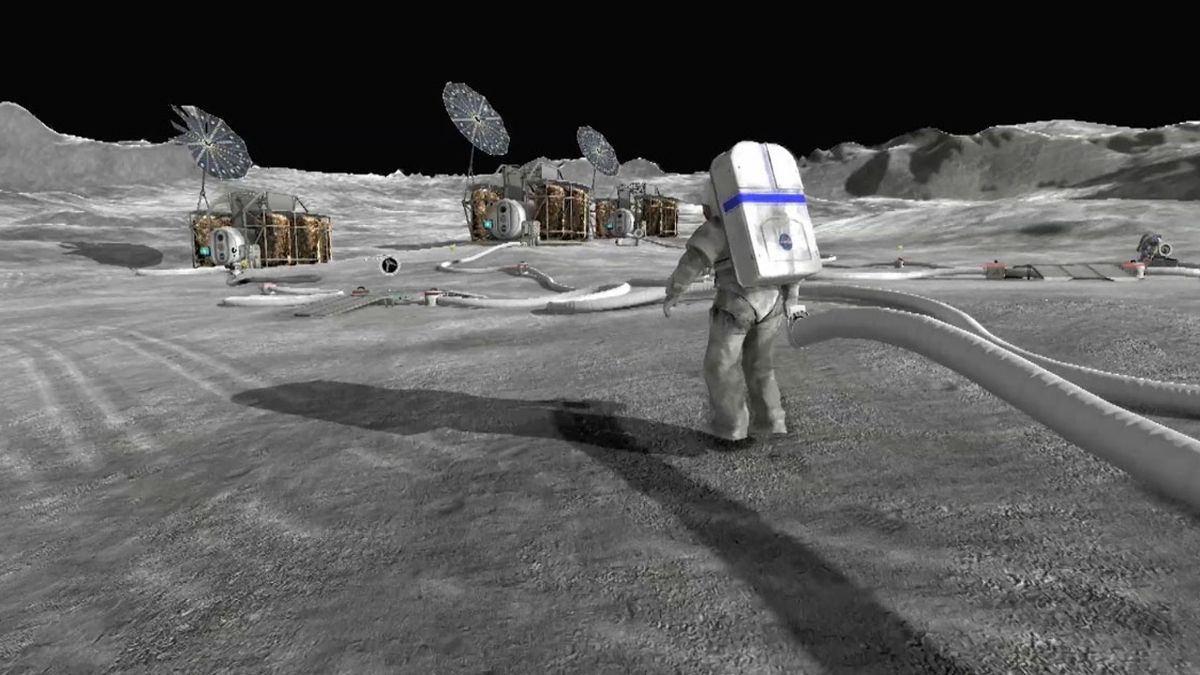 Moonbase Alpha (Windows) screenshot: Astronaut at work.