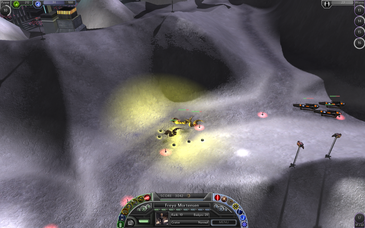 Sol Survivor (Windows) screenshot: Laying out mines in front of the creeps