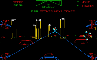 Star Wars (Atari ST) screenshot: Try to shoot the towers...