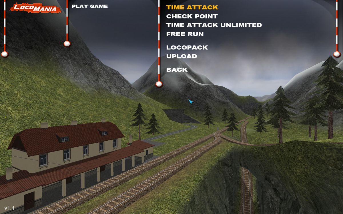 Loco Mania (Windows) screenshot: Starting a game. There are four types of game play.