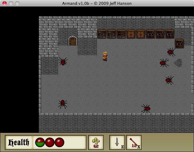 Armand and the Foppish Hat (Macintosh) screenshot: Armand in a dungeon