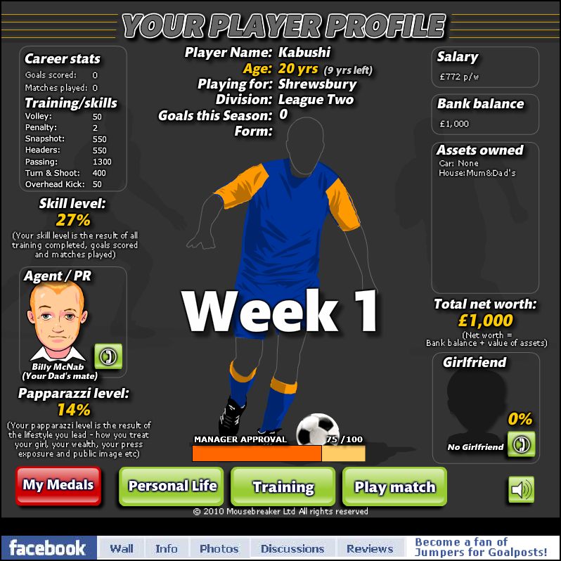 Jumpers for Goalposts 3 (Browser) screenshot: Player profile