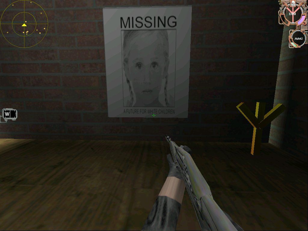 Ethnic Cleansing (Windows) screenshot: The game is littered with these kind of posters