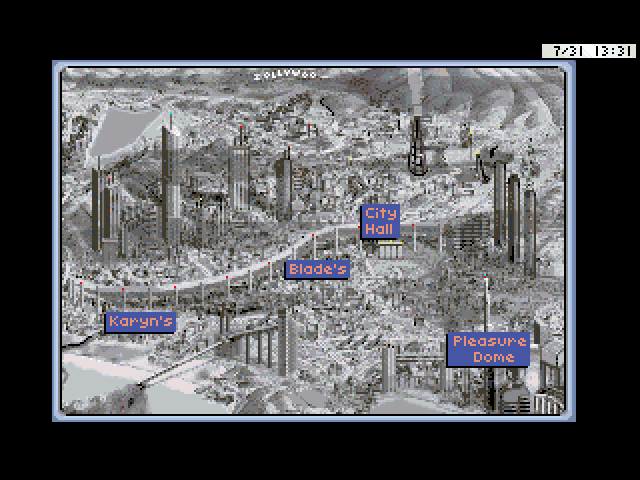 Rise of the Dragon (Macintosh) screenshot: Em-way map