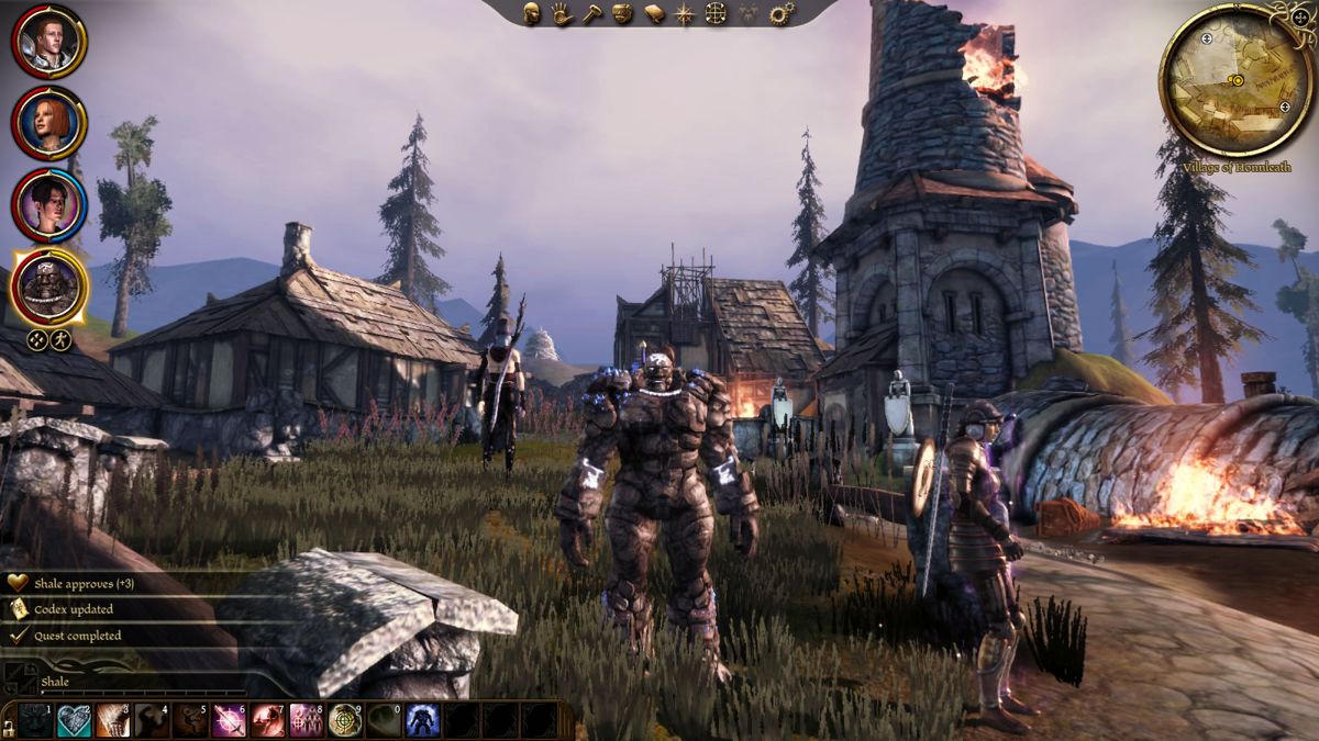 Dragon Age: Origins - The Stone Prisoner (Windows) screenshot: Shale in the regular game graphics