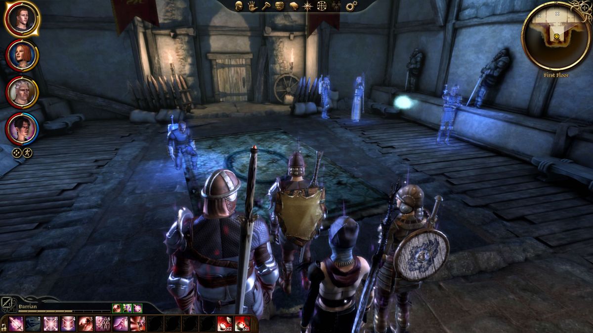 Dragon Age: Origins - Warden's Keep (Windows) screenshot: The interior of Warden's Keep with another flashback