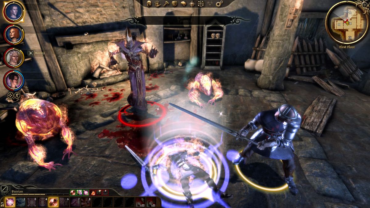 Dragon Age: Origins - Warden's Keep (Windows) screenshot: A more difficult encounter against demons