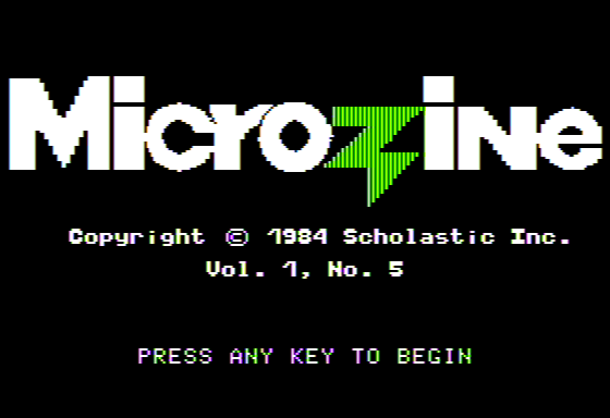 Microzine #5 (Apple II) screenshot: Title Screen