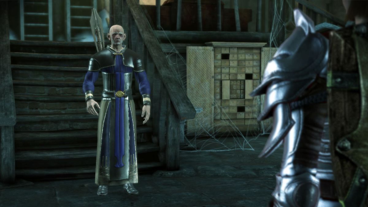 Dragon Age: Origins - Warden's Keep (Windows) screenshot: Meeting a man who plays an important part for the conclusion of this DLC