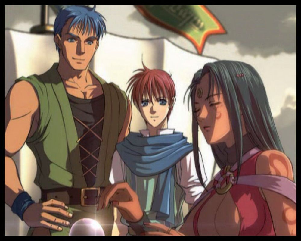 Ys: The Oath in Felghana (Windows) screenshot: From the intro: Adol and Dogi sees a fortuneteller