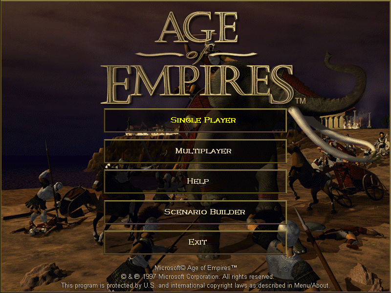 Age of Empires (Windows) screenshot: Main menu