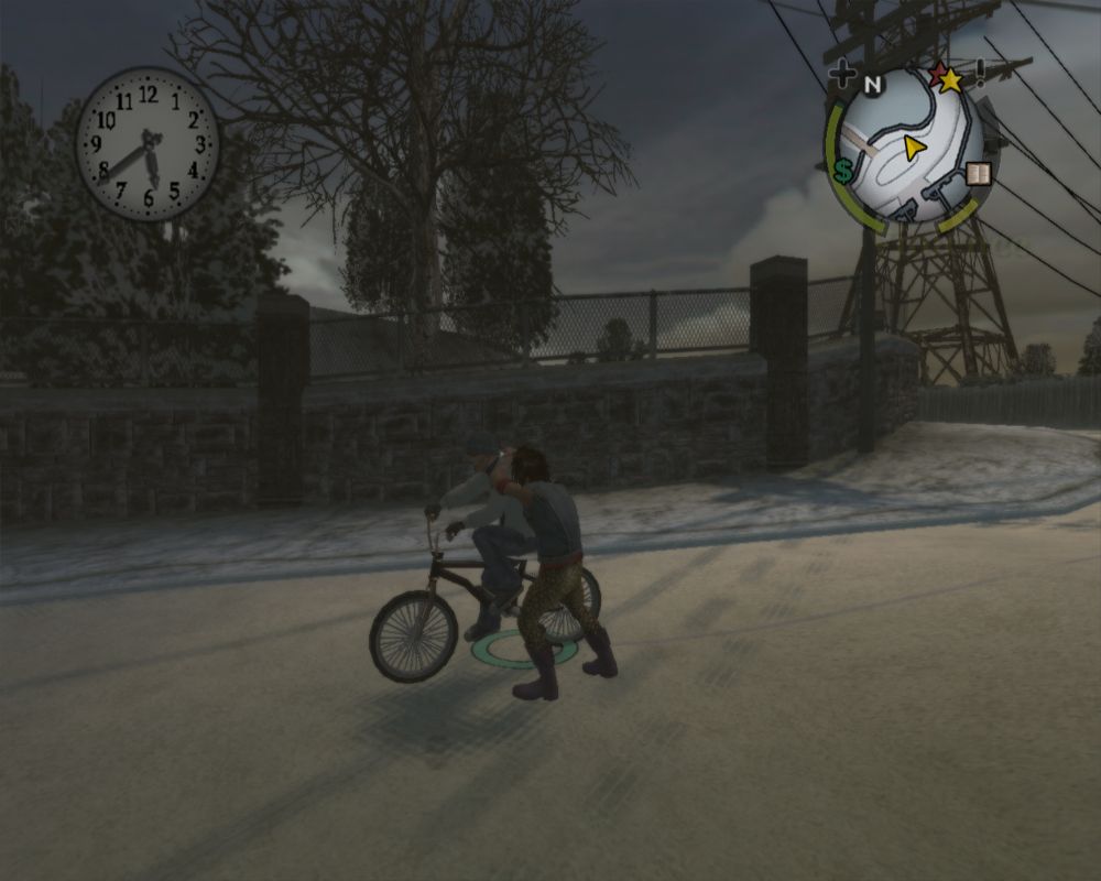 Bully: Scholarship Edition (Windows) screenshot: You can't carjack as in GTA, but you can take anyone's bicycle at any time.