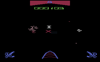 Star Wars (Atari 2600) screenshot: Shoot the fireballs and fighters