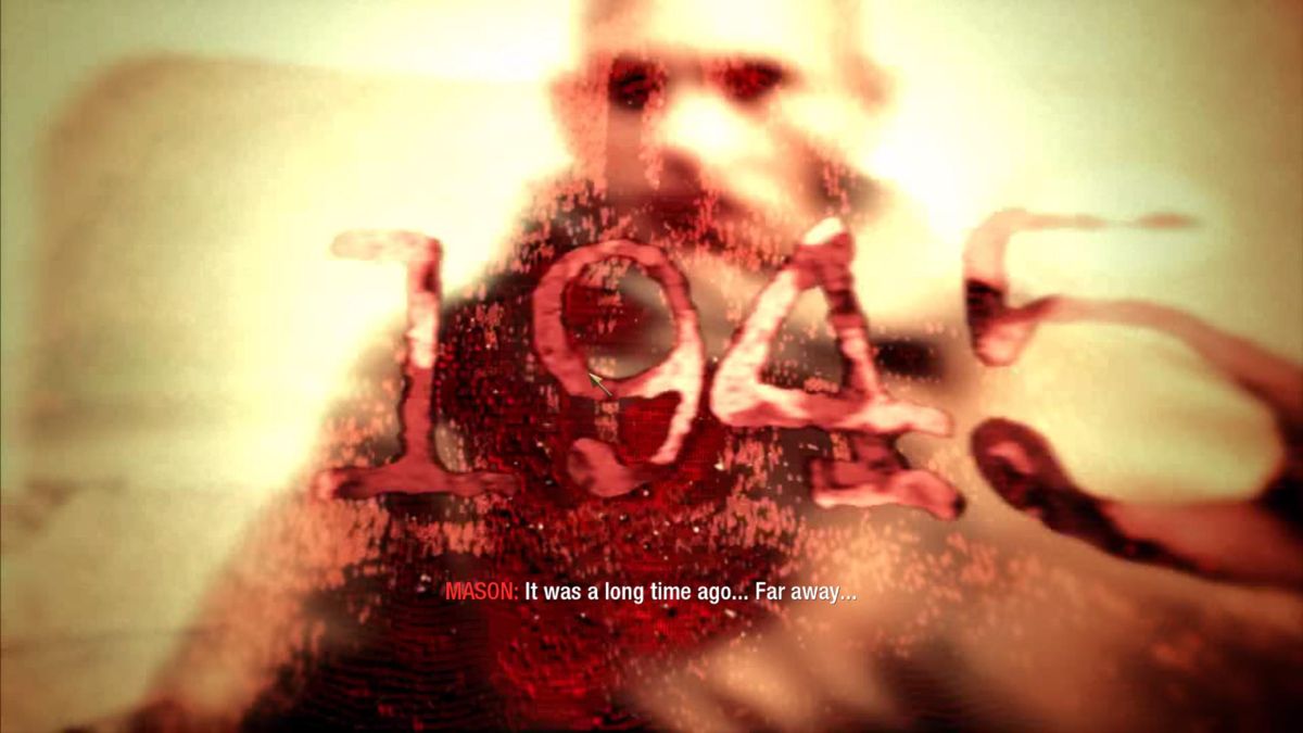 Call of Duty: Black Ops (Windows) screenshot: Each mission begins with a flashback, which have cuts like this. Numbers are very important though in this case, 1945 is referring to the year the next mission takes place in.