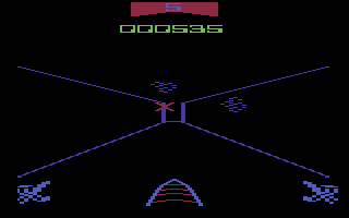 Star Wars (Atari 2600) screenshot: Attacking the death star