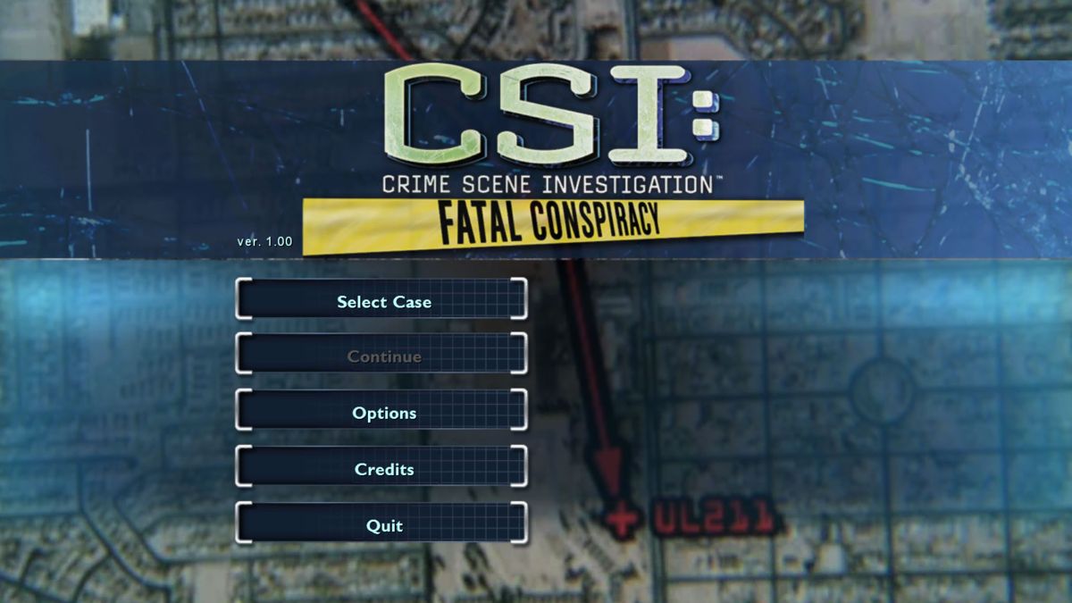CSI: Crime Scene Investigation - Fatal Conspiracy (Windows) screenshot: Main menu
