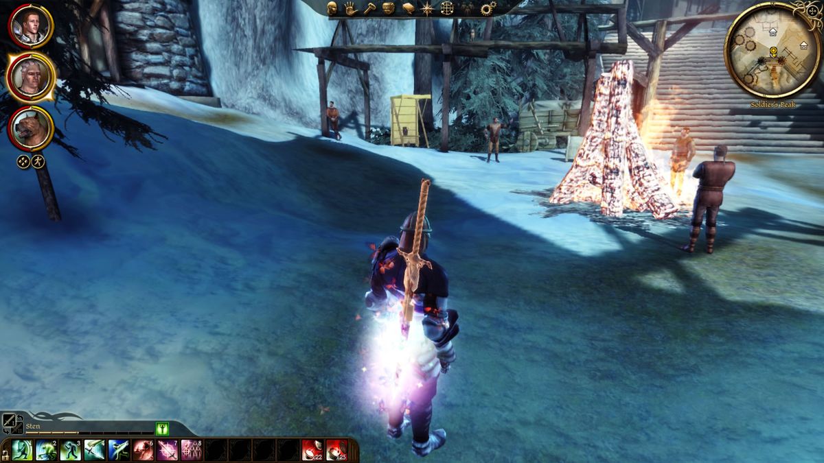 Dragon Age: Origins - Feastday Pranks (Windows) screenshot: Sten's new sword