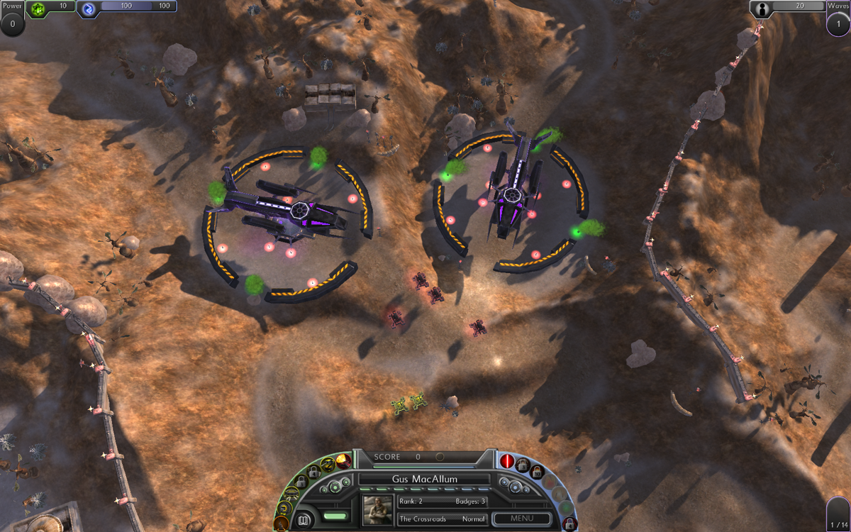Sol Survivor (Windows) screenshot: This map has two landing zones