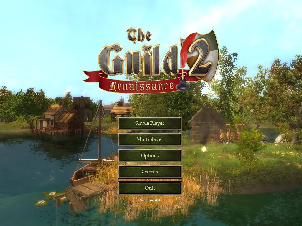 The Guild 2: Renaissance (Windows) screenshot: Main Menu (v4.0)