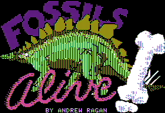 Microzine #6 (Apple II) screenshot: Fossils Alive! - Title Screen