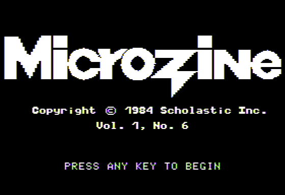 Microzine #6 (Apple II) screenshot: Title Screen
