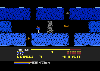 H.E.R.O. (Atari 5200) screenshot: Blocked by a wall