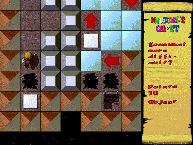 Knuddel's Quest (Windows) screenshot: Use the bomb to blow up the grey block - now Knuddle can get out and explore