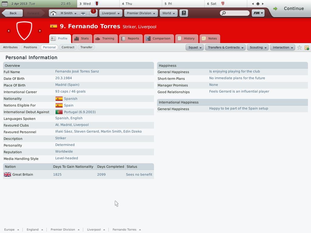 Football Manager 2010 (Windows) screenshot: No, I can't see any benefit to being British either