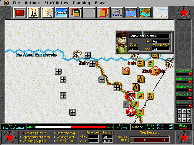 World at War: Volume II - Stalingrad (DOS) screenshot: German artillery attacks