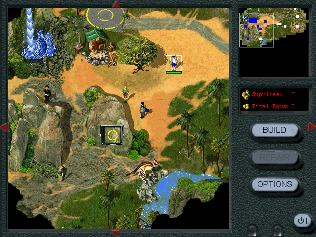 Chaos Island: The Lost World - Jurassic Park (Windows) screenshot: Setting up camp