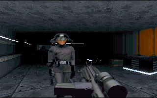 Star Wars: Dark Forces (DOS) screenshot: Imperial commando is no more challenge than the stormtrooper.