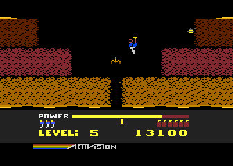 H.E.R.O. (Atari 5200) screenshot: Hovering above some danger