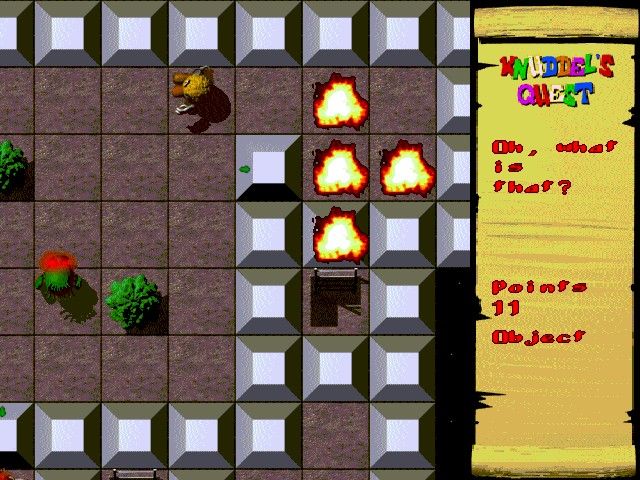 Knuddel's Quest (Windows) screenshot: The switch made a bomb appear - well Knuddle knows what to do with that